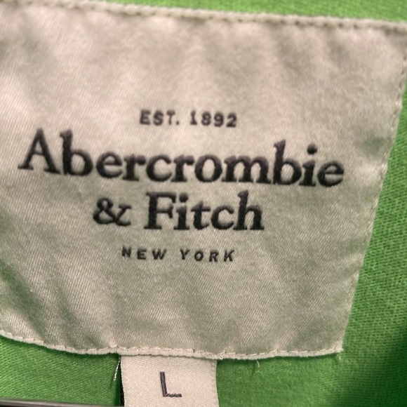 Abercrombie & Fitch L lime green muscle cotton short sleeve tshirt raised logo - Picture 3 of 8